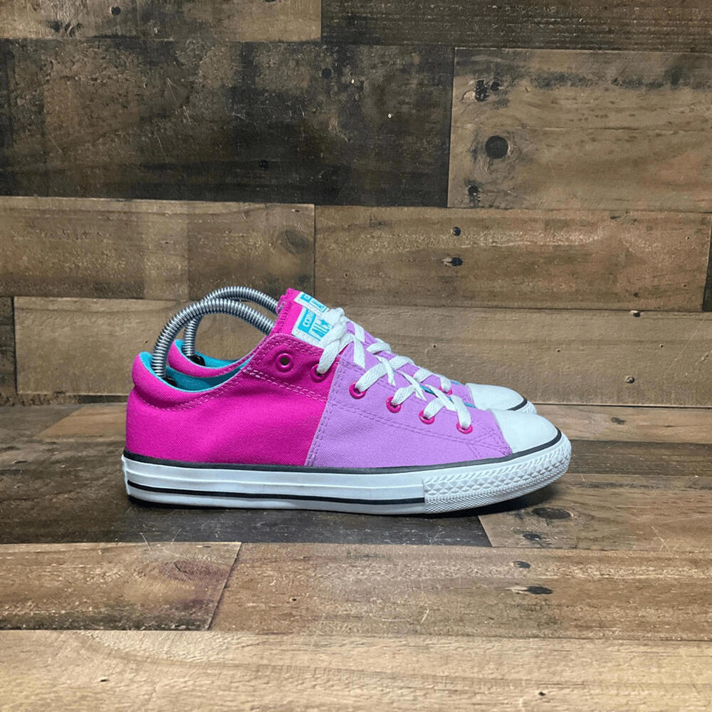 converse chuck taylor all star ox low top colorblock pink lavender girls 5